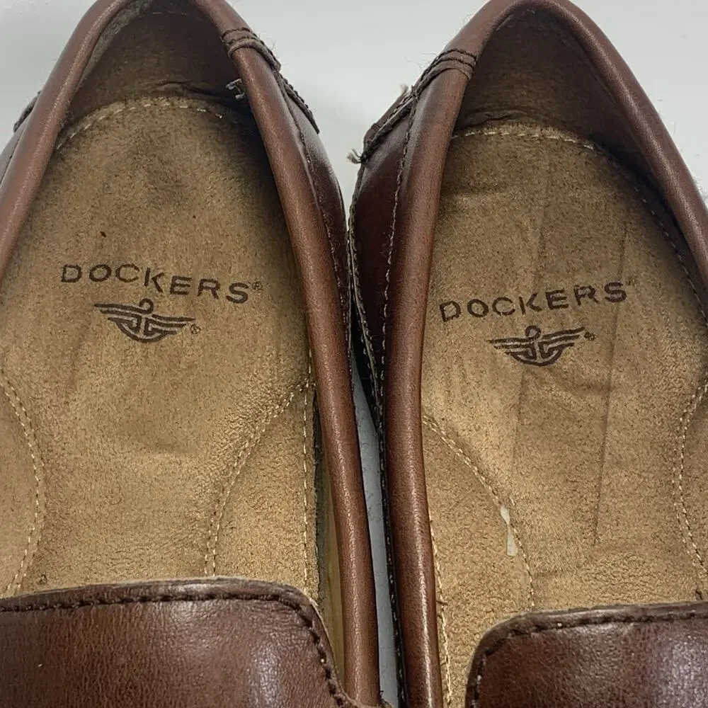 Dockers Sinclair Mens Leather Tassel Loafers Brown Size 9M